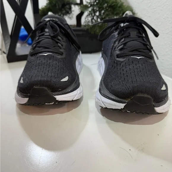 Hoka Clifton 8  Black and White Athletic Shoes - Picture 5 of 9